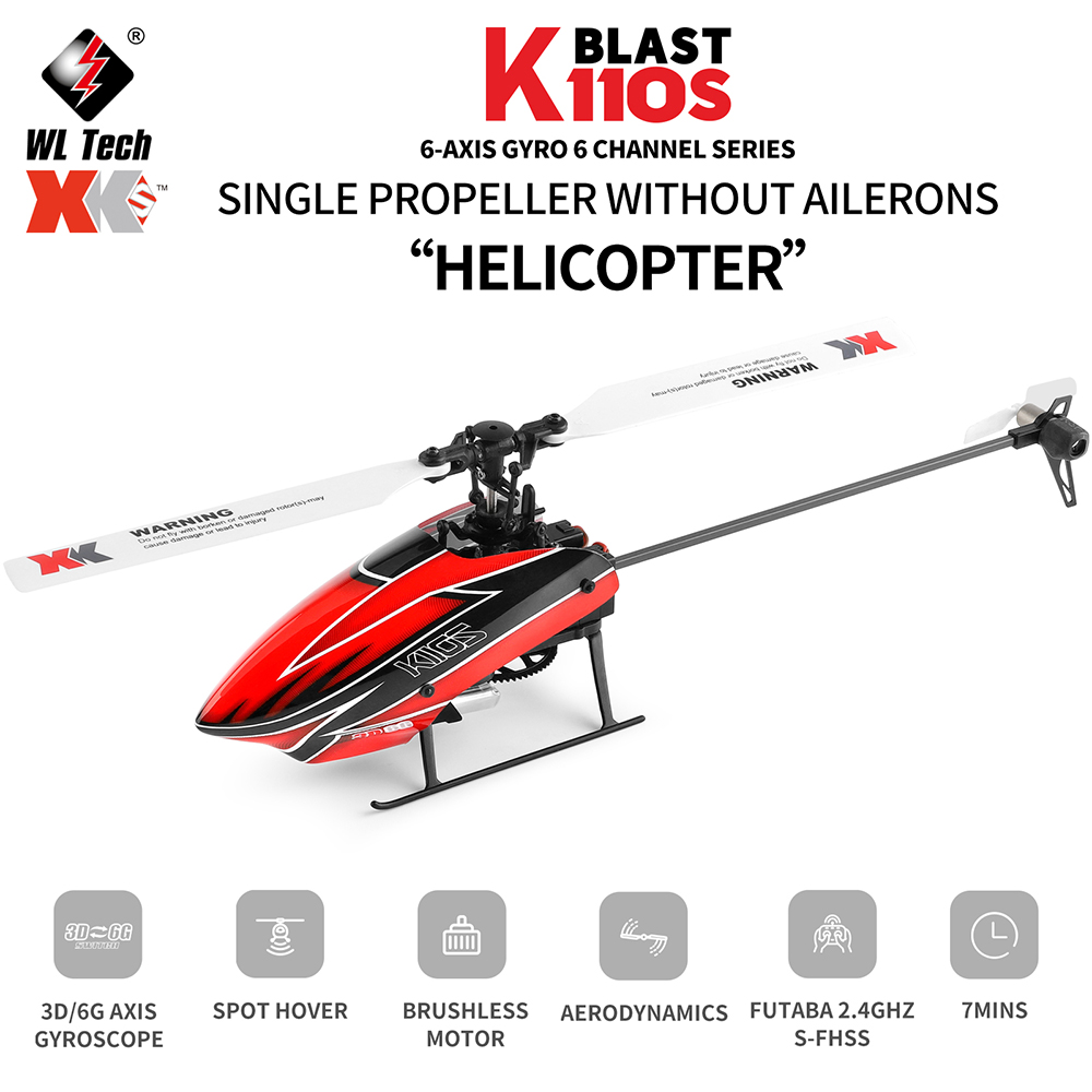 Rc Helicopter Single Rotor - Wltoys XK K110S 6CH 3D 6G