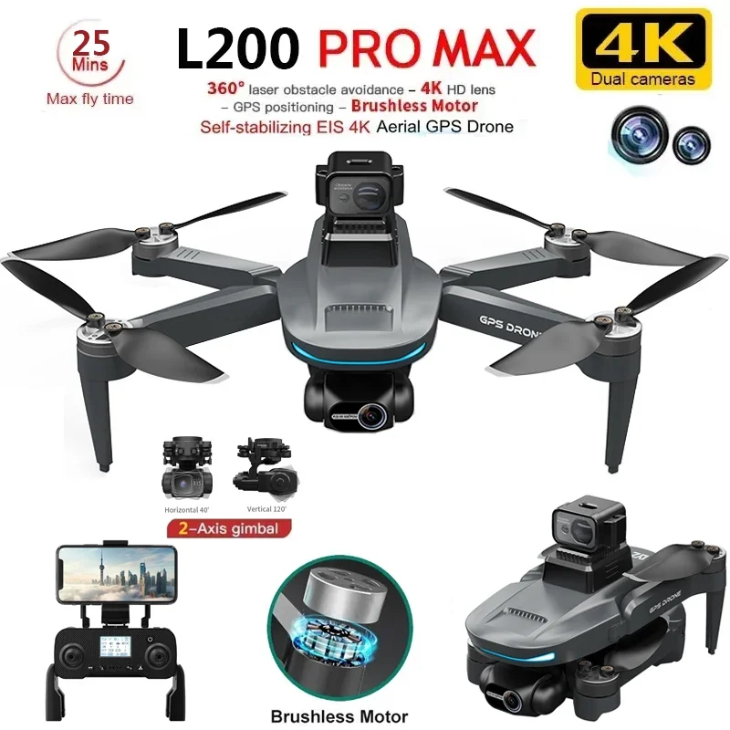 L200 PRO MAX Drone 4K 2-Axis P - Rc Helicopter Electric incelemesi ve fiyatı