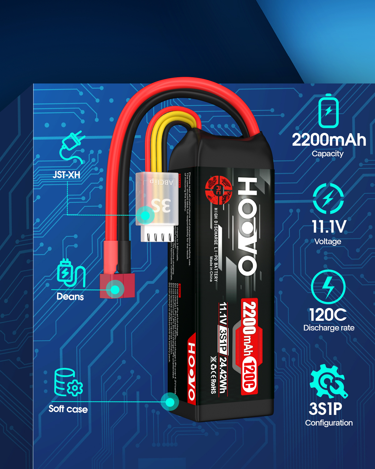 2Pcs HOOVO 11.1V 2200mAh RC Ba - Rc Helicopter Remote Control incelemesi ve fiyatı