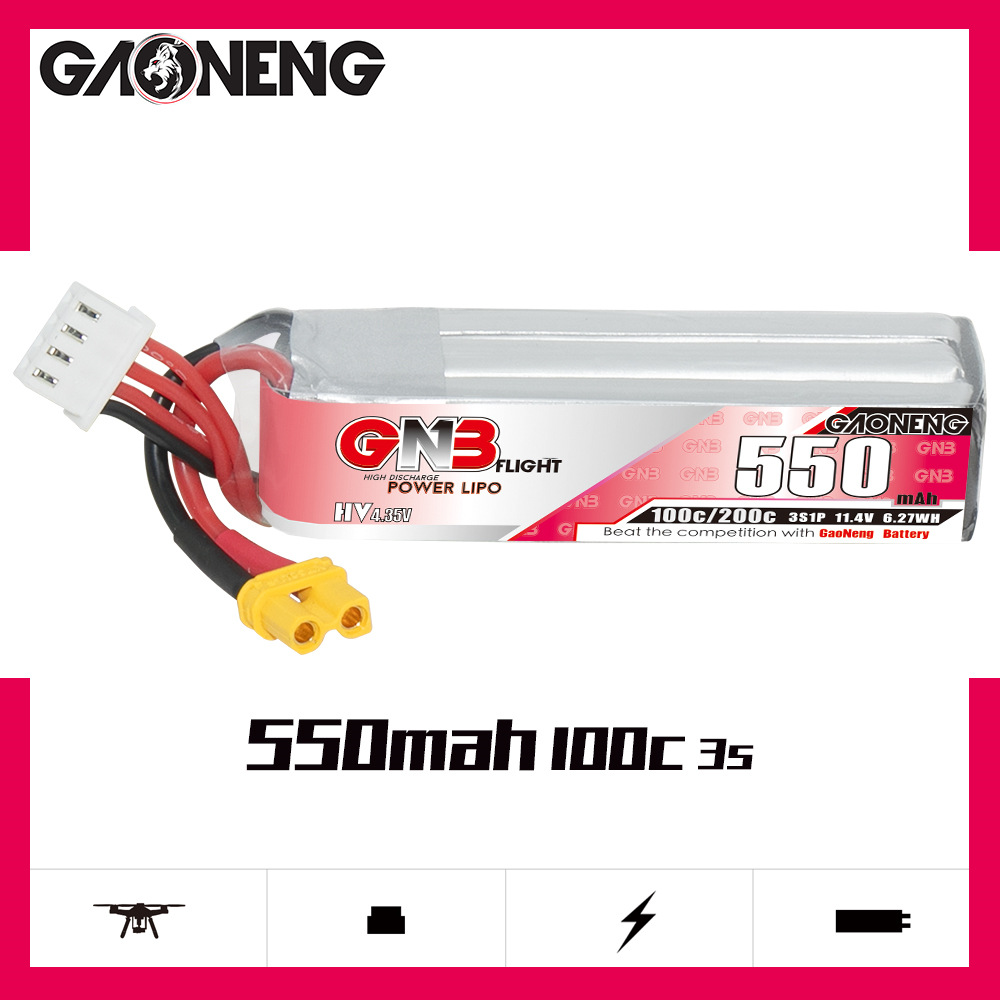 GNB HV 11.4V 550mAh 100C/200C  - Rc Helicopter Battery incelemesi ve fiyatı
