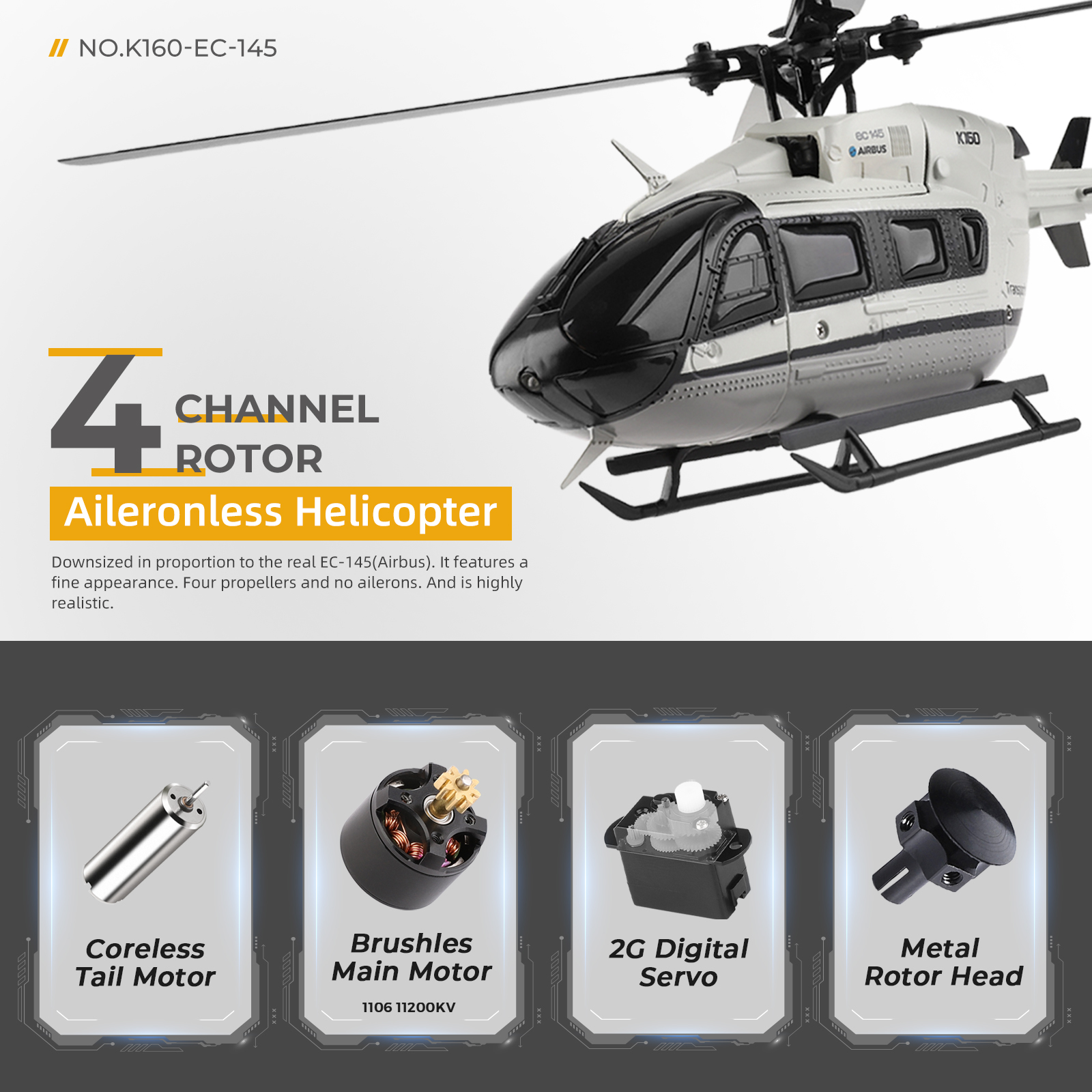 WLtoys XK K160 EC-145 (Airbus) - Rc Helicopter Electric incelemesi ve fiyatı