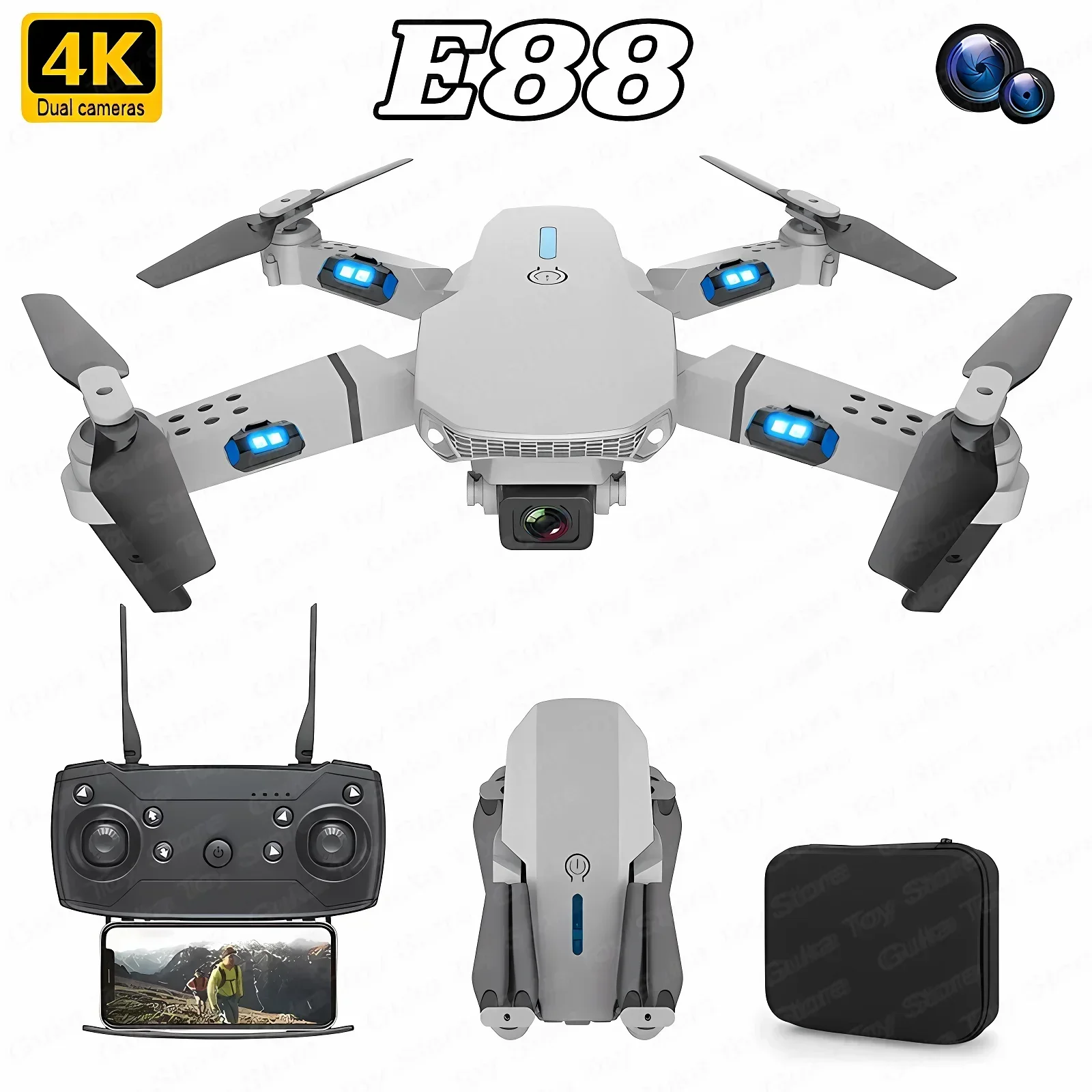 E88 Pro WIFI FPV Drone Wide An - Rc Helicopter Case incelemesi ve fiyatı