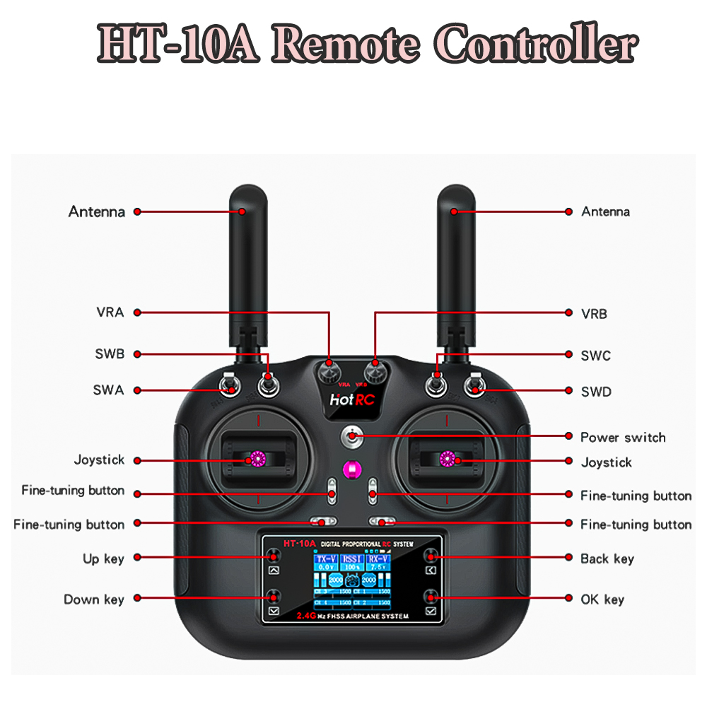 Hotrc HT-10A 2.4G 10CH Transmi - Rc Helicopter Remote Control incelemesi ve fiyatı