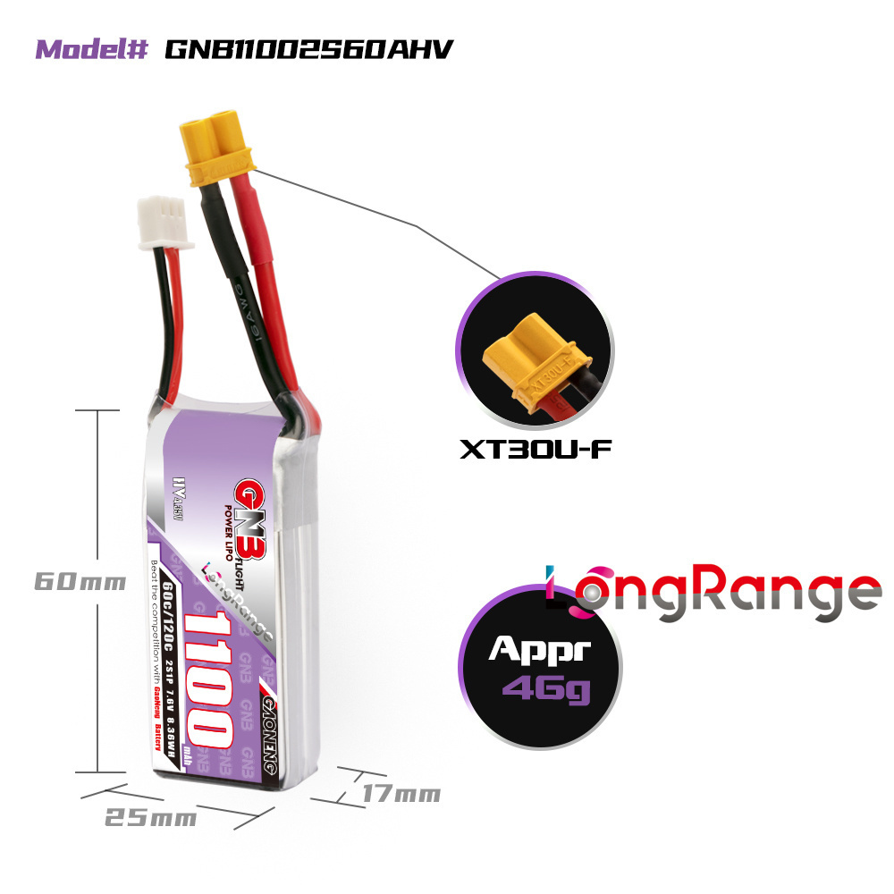 GNB 1100mAh 2S 3S 4S 6S 60C/12 - Rc Helicopter Battery incelemesi ve fiyatı