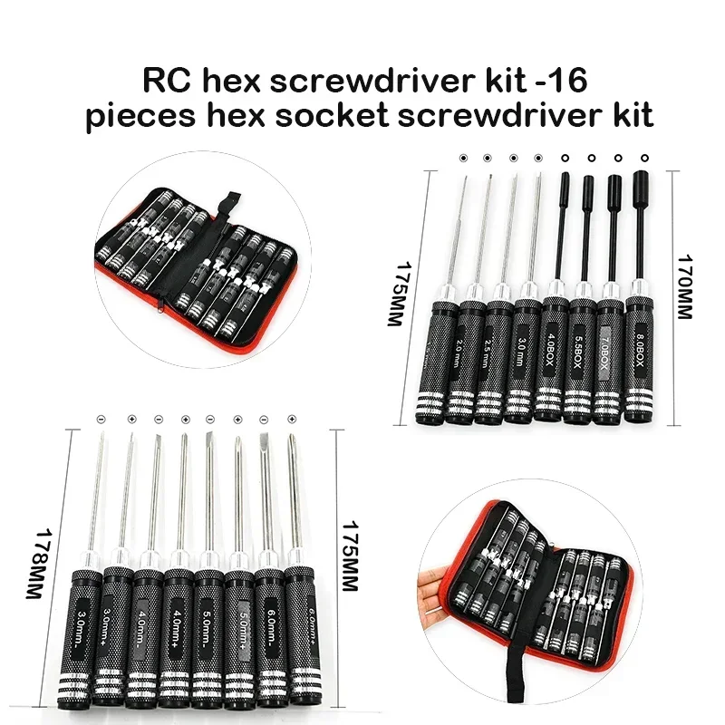 RC Hex Driver Set - 16pcs Hex  - Rc Helicopter Tool Kit incelemesi ve fiyatı