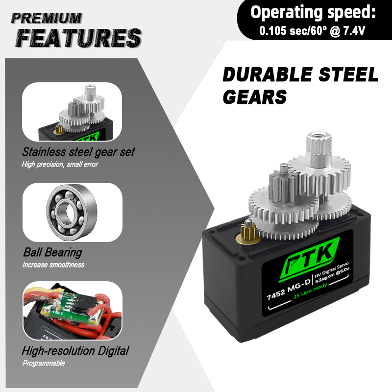 PTK 7452 MG-D 9g Digital Servo - Rc Helicopter Parts incelemesi ve fiyatı