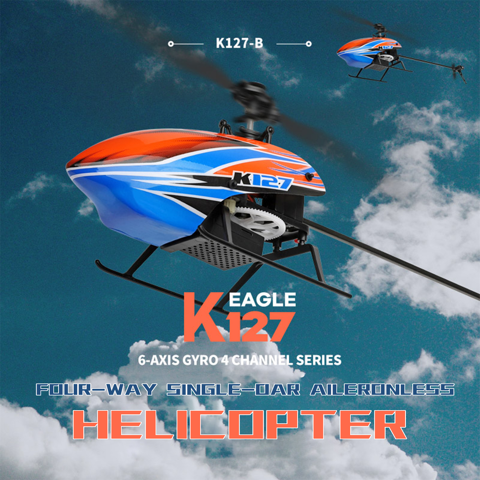 WLtoys XK K127 4CH 6-axis Gyro - Rc Helicopter Single Rotor incelemesi ve fiyatı